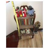 Mini Wooden Book Shelf with Collectibles