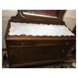 Antique Wooden Dresser/Mirror