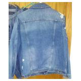 Ladies Denim Jackets (2) and Vest (2). Sizes Approx 3x, Xl and L.