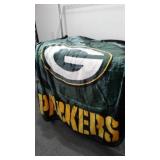 Denim Quilt, Packers Blanket Throw.  Quilt is 78 x 58, Throw is 54 x 48 in. (needs small repair).