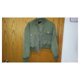 Ladies Denim and Flight Style Jacket. Size Small.