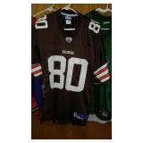 Football and Hockey Jerseys (4) Browns, Notre Dame.