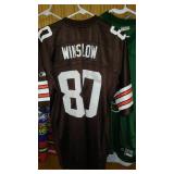 Football and Hockey Jerseys (4) Browns, Notre Dame.