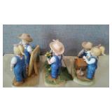 Denim Days Collectibles By HOMCO Home Interiors (3) 1514,15001-06,15356-03. Loc: CS1