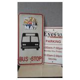 Metal Mat Bus Sign plus. 12 in. W x 24 in. T