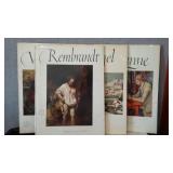 Vintage Abrams Print Art Books (4) Rembrandt, Bruegel, Velazquez, Cezanne. Each Book contains 16 Full Color 10 x 15 prints
