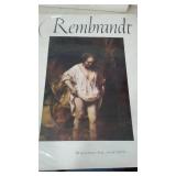 Vintage Abrams Print Art Books (4) Rembrandt, Bruegel, Velazquez, Cezanne. Each Book contains 16 Full Color 10 x 15 prints