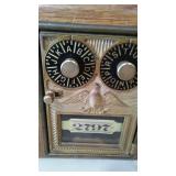Vintage Banks Created From US Postal Boxes (2) One has Key, other has combination, Excellent working condition.  6 x 6.5 in. and 5 x 6.5 in.
