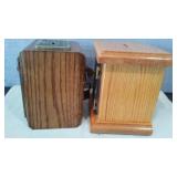 Vintage Banks Created From US Postal Boxes (2) One has Key, other has combination, Excellent working condition.  6 x 6.5 in. and 5 x 6.5 in.