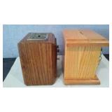 Vintage Banks Created From US Postal Boxes (2) One has Key, other has combination, Excellent working condition.  6 x 6.5 in. and 5 x 6.5 in.