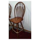 Wood Swivel Bar Chairs (2)