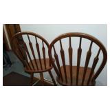 Wood Swivel Bar Chairs (2)