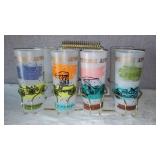 Vintage 1950s Hazel Atlas Tumblers And Carrier, Barware.