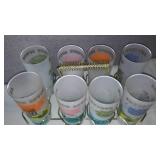 Vintage 1950s Hazel Atlas Tumblers And Carrier, Barware.
