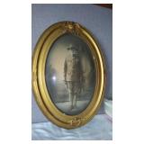 WWI Soldier, Framed With Convex Glass, Embroidered Towels And More.