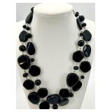 Collection of Black and Silver Tone Fashion Jewelry Necklaces and Earrings