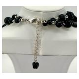 Collection of Black and Silver Tone Fashion Jewelry Necklaces and Earrings