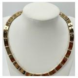 Gold and Silver Tone Necklace with 2 Statement Bracelets