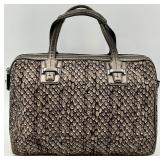 Coach Metallic Snake Print Satchel Handbag with Shoulder Strap