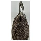 Coach Metallic Snake Print Satchel Handbag with Shoulder Strap