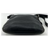 Coach Black Leather Crossbody Shoulder Bag with Silver Hardware