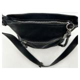 Coach Black Leather Crossbody Shoulder Bag with Silver Hardware