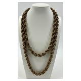 Miriam Haskell Vintage Textured Gold-Tone Rope Chain Necklace
