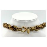 Miriam Haskell Vintage Textured Gold-Tone Rope Chain Necklace
