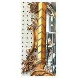 Vintage Hollywood Regency Ornate Gold Gilt Wall Mirror with Floral Basket Crest