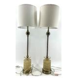 Pair of Uttermost Glass Table Lamps with Shades