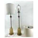 Pair of Uttermost Glass Table Lamps with Shades