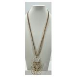 Collection of Gold-Tone Necklaces and Rhinestone Bracelet