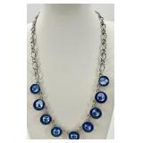 Set of 5 Fashion Necklaces with Pendants and Blue Accents