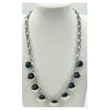 Set of 5 Fashion Necklaces with Pendants and Blue Accents