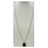 Set of 5 Fashion Necklaces with Pendants and Blue Accents