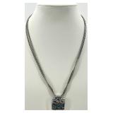 Set of 5 Fashion Necklaces with Pendants and Blue Accents