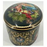 Russian Hand-Painted Porcelain Trinket Box with Fairy Tale Scene