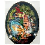 Russian Hand-Painted Porcelain Trinket Box with Fairy Tale Scene