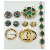 Vintage Jewelry Lot with Accessocraft Bracelet and Clip-On Earrings