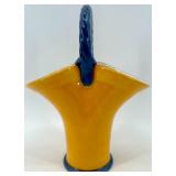 Chinese Elder Figure and Yellow Basket Vase