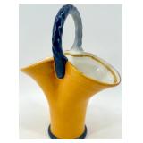 Chinese Elder Figure and Yellow Basket Vase