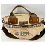 Antelope Brand Canvas Messenger Bag and Blue Embossed Patricia Nash Handbag Set