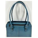 Antelope Brand Canvas Messenger Bag and Blue Embossed Patricia Nash Handbag Set