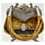 Set of 2 Antique Handbags with Ornate Metal Frames