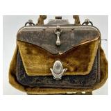 Set of 2 Antique Handbags with Ornate Metal Frames