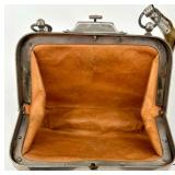 Set of 2 Antique Handbags with Ornate Metal Frames