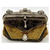 Set of 2 Antique Handbags with Ornate Metal Frames