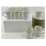 Set of 12 CH Field Haviland Limoges Demitasse Cups and Saucers Gold Trim