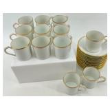 Set of 12 CH Field Haviland Limoges Demitasse Cups and Saucers Gold Trim