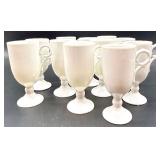 Set of 11 White Pedestal Porcelain Irish Coffee Mugs